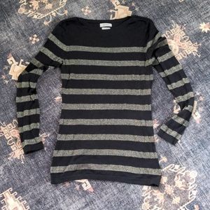 blank and gold striped sweater